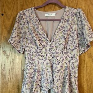 Astr Floral Maxi Dress - Purple and Green